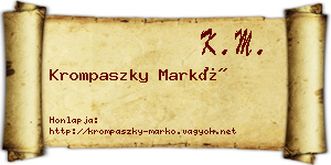 Krompaszky Markó névjegykártya